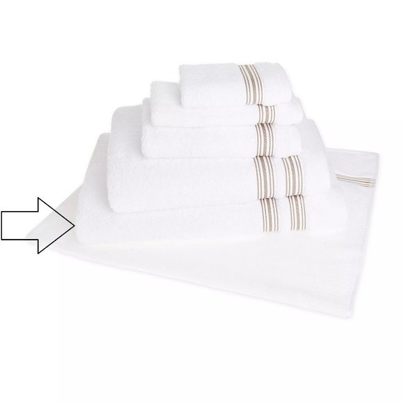 new Nestwell 100% Hygro Cotton 22x34" TUB MAT - WHITE w/ TAN Stripes - Picture 3 of 6